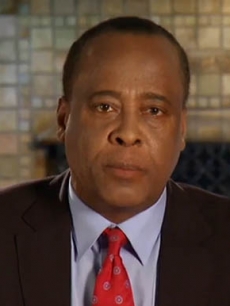 Dr. Conrad Murray addresses his supporters in a YouTube clip, August 18, 2009