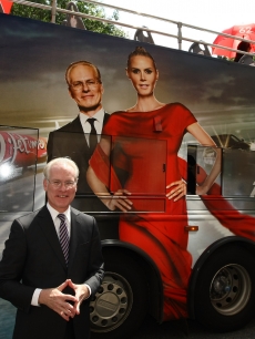 Tim Gunn gets out the word for Project Runway’s move to Lifetime on the streets of Manhattan on August 19, 2009 in New York City