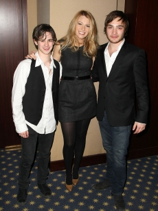 Connor Paolo, Blake Lively and Ed Westwick attend a private screening of ‘Elvis & Anabelle’ in New York City on February 28, 2008 
