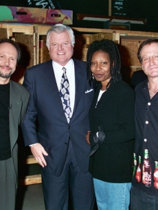 Billy Crystal, Senator Ted Kennedy, Whoopi Goldberg and Robin Williams at HBO’s seventh annual Comic Relief, Sept. 7, 1995