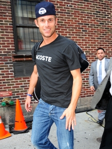 Andy Roddick leaves the ‘Late Show with David Letterman’ at the Ed Sullivan Theater on August 27, 2009 in New York City