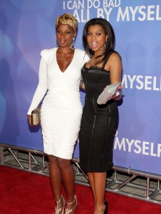 Mary J. Blige and Taraji P. Henson attend the New York premiere of ‘Tyler Perry’s I Can Do Bad All By Myself’ at the School of Visual Arts Theater on September 8, 2009