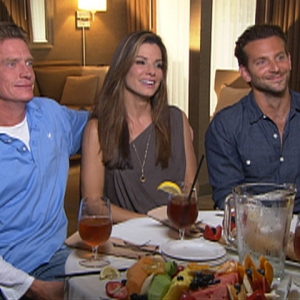 Sandra Bullock, Bradley Cooper & Thomas Hayden Church Can’t Stop Laughing