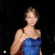 Taylor Swift dazzles in blue at a central London restaurant on August 23, 2009 in London, England