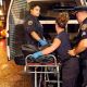 The body of DJ AM is wheeled on a gurney to a medical examiner van in front of 210 Lafayette Street, where Adam Goldstein aka DJ AM, was found dead, reportedly on the seventh floor on August 28, 2009 in New York City