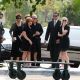 DJ AM’s friends and family, including Travis Barker, left, attend the funeral of the celebrity DJ, Los Angeles, Sept. 2, 2009
