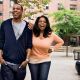 Jay-Z and his interviewer, Oprah Winfrey, in New York