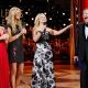 Alison Sweeney, Nancy O’Dell and Jann Carl share a laugh with Jerry Lewis during the 44th annual Muscular Dystrophy Telethon at the South Point Hotel & Casino September 6, 2009 in Las Vegas, Nevada