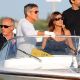 George Clooney and Elisabetta Canalis spotted aboard a water taxi during the 66th Venice Film Festival on September 7, 2009 in Venice, Italy