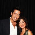 Ed Swiderski and Jillian Harris at the Venexiana Spring 2010 Fashion Show in Bryant Park in New York City on September 11, 2009
