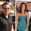 Matt Damon, Elisabetta Canalis and George Clooney