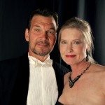 Patrick Swayze and wife Lisa Niemi pose backstage during the 9th annual Costume Designers Guild Awards held at the Beverly Wilshire Hotel on February 17, 2007