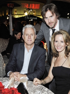 ‘Mad Men’s’ John Slattery, ‘True Blood’s’ Sam Trammell and Missy Yager pose at the after party for the premiere of the 2nd season of HBO’s ‘True Blood’ at the Paramount Theater on June 9, 2009