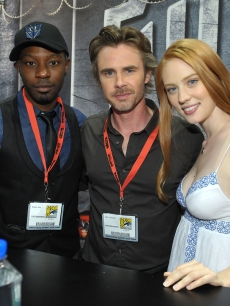 Nelsan Ellis, actor Sam Trammell and actress Deborah Ann Woll attend ‘True Blood’ signing at Comic-Con 2009 held at San Diego Convention Center on July 25, 2009