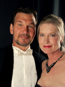 Patrick Swayze and wife Lisa Niemi pose backstage during the 9th annual Costume Designers Guild Awards held at the Beverly Wilshire Hotel on February 17, 2007