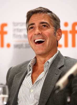 George Clooney laughs it up at the ‘Up In The Air’ press conference at the 2009 Toronto International Film Festival in Toronto, Canada on September 12, 2009