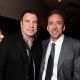 John Travolta makes a return to public life alongside Nicolas Cage at Disney’s D23 Expo in Anaheim, Calif., on September 11, 2009