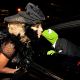 Lady Gaga and Kermit the Frog share a kiss at the 2009 MTV Video Music Awards at Radio City Music Hall on September 13, 2009 in New York City