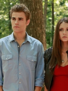 Nina Dobrev as Elena and Paul Wesley as Stefan in ‘The Vampire Diaries’