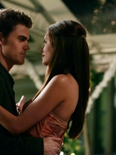 Nina Dobrev as Elena and Paul Wesley as Stefan in ‘The Vampire Diaries’