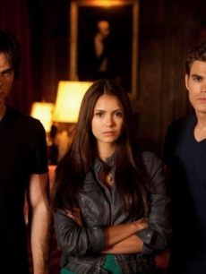 Paul Wesley as Stefan, Nina Dobrev as Elena and Ian Somerhalder as Damon on ‘The Vampire Diaries’