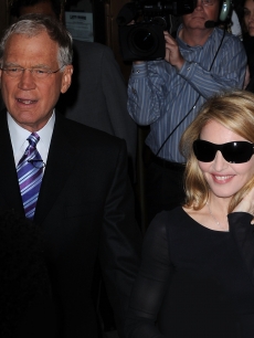 David Letterman and Madonna tape the ‘Late Show with David Letterman’ outside Ed Sullivan Theater on September 30, 2009 in New York City