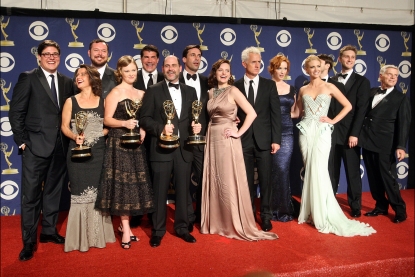 The cast of ‘Mad Men,’ the winner of Outstanding Drama Series at the 61st Annual Primetime Emmy Awards on September 20, 2009