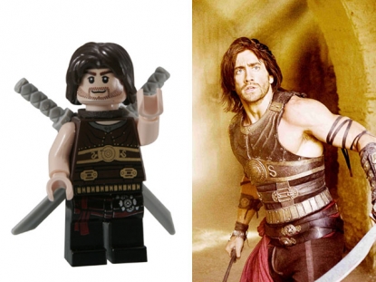 A LEGO Prince Dastan and Jake Gyllenhaal in ‘Prince of Persia: The Sands of Time’