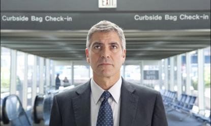 George Clooney ponders his next destination in “Up in the Air”