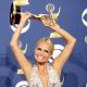 Kristin Chenoweth poses in the press room with her Emmy for Best Supporting Actress in a Comedy Series for ‘Pushing Daisies’ at the 61st Primetime Emmy Awards, September 20, 2009