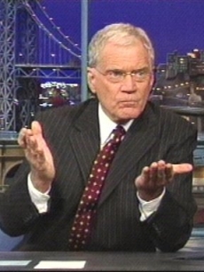 David Letterman as he tells his story during a taping of his late-night show Thursday Oct. 1, 2009 that he had sexual relationships with female employees and that someone tried to extort $2 million from him over the affairs