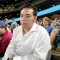 Jon Gosselin catches a Los Angeles Dodgers game on October 2, 2009