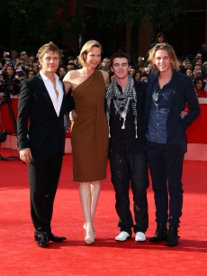 ‘New Moon’ stars Charlie Bewley, Cameron Bright and Jamie Campbell Bower with screenwriter Melissa Rosenberg at the 4th International Rome Film Festival on October 22, 2009