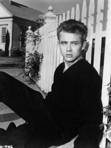 James Dean poses for a photo on the set of the Warner Bros film ‘East Of Eden’ in 1954 in California