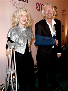 Blythe Danner and Sir Richard Branson arrive for the 20th Anniversary Environmental Media Awards at the Paramount lot, Sunday, Oct. 25, 2009, in Los Angeles