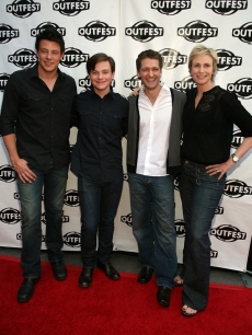 ‘Glee’ stars Cory Monteith, Chris Colfer, Matthew Morrison and Jane Lynch arrive to the 27th Annual Los Angeles Gay & Lesbian Film Festival screening of ‘Glee’ held at the Director’s Guild of America on July 18, 2009 in Los Angeles, Calif.