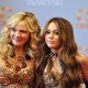 Kim Cattrall and Miley Cyrus on the set of ‘Sex and the City 2’ in New York City on October 16, 2009
