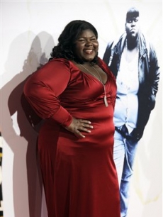 Gabourey Sidibe, who plays the title character in ‘Precious: Based on the Novel ‘Push’ by Sapphire,’ poses at the LA premiere of the film at AFI Fest 2009, Sunday, Nov. 1, 2009.