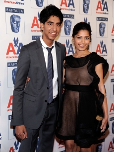 Dev Patel and Freida Pinto arrive at the 8th Annual British Academy Of Film And Television Arts Britannia Awards at the Hyatt Regency Century Plaza Hotel in Los Angeles, California on November 5, 2009