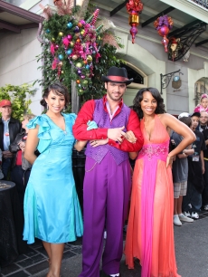 Anika Noni Rose, the voice of Tiana in Walt Disney Pictures’ ‘The Princess and the Frog,’ joins ‘Dancing With the Stars’ dancers Tony Dovoloni and Cheryl Burke at Disneyland in Anaheim, Calif., on November 8, 2009