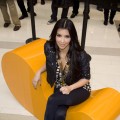 Kim Kardashian gives fashion tips to fans at Westfield Culver City in LA on November 7, 2009