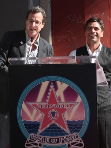 Bob Saget speaks as John Stamos is inducted to the Hollywood Walk of Fame on November 16, 2009 in Hollywood, Nov. 16, 2009
