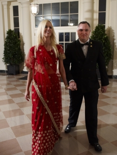 Prospective reality stars Michaele and Tareq Salahi arrive at the White House state dinner in Washington, D.C. on November 24, 2009