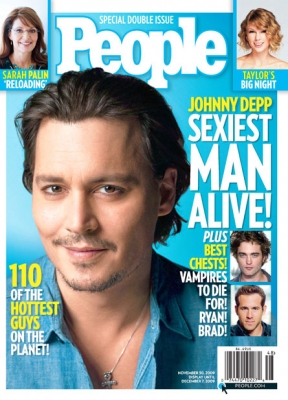 Johnny Depp on the cover of People’s 2009  ‘Sexiest Man Alive’ issue
