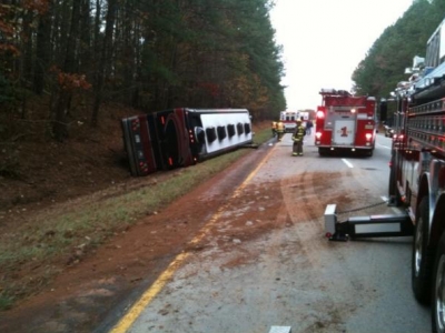 On the scene after a Miley Cyrus tour bus crashed outside Richmond, Virginia on November 20, 2009