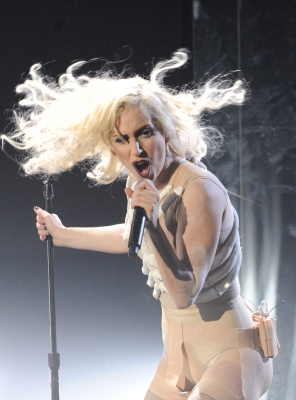 Lady Gaga gets fierce at the 2009 American Music Awards at the Nokia Theatre L.A. Live in LA on November 22, 2009 
