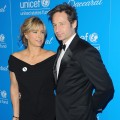 Tea Leoni and David Duchovny look happy together at the 2009 UNICEF Snowflake Ball at Cipriani 42nd Street in NYC on December 2, 2009