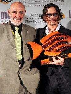Sean Connery and Johnny Depp attend the Johnny Depp tribute during the 6th Annual Bahamas International Film Festival at Atlantis Paradise Island on December 13, 2009 in Nassau, Bahamas