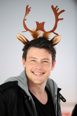 ‘Glee’s’ adorable Cory Monteith attends the ‘Carol-Oke’ contest at Bryant Park, NYC in a pair of reindeer antlers, December 3, 2009