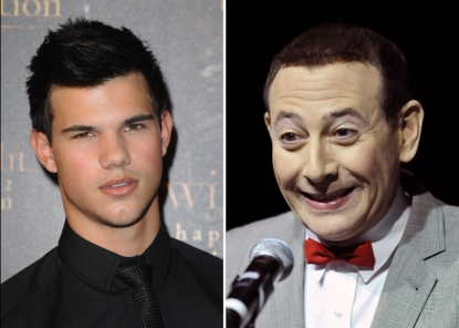 Taylor Lautner and Pee-Wee Herman (Paul Reubens)
